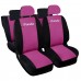 Coprisedili Fiat Panda Nuova Bicolore Posteriori 1/3 Fucsia - Nero